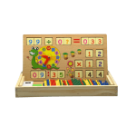 ხის დაფა მათემატიკის ნაკრებით