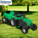 პედლიანი ტრაქტორი მისაბმელით მწვანე Kidsma