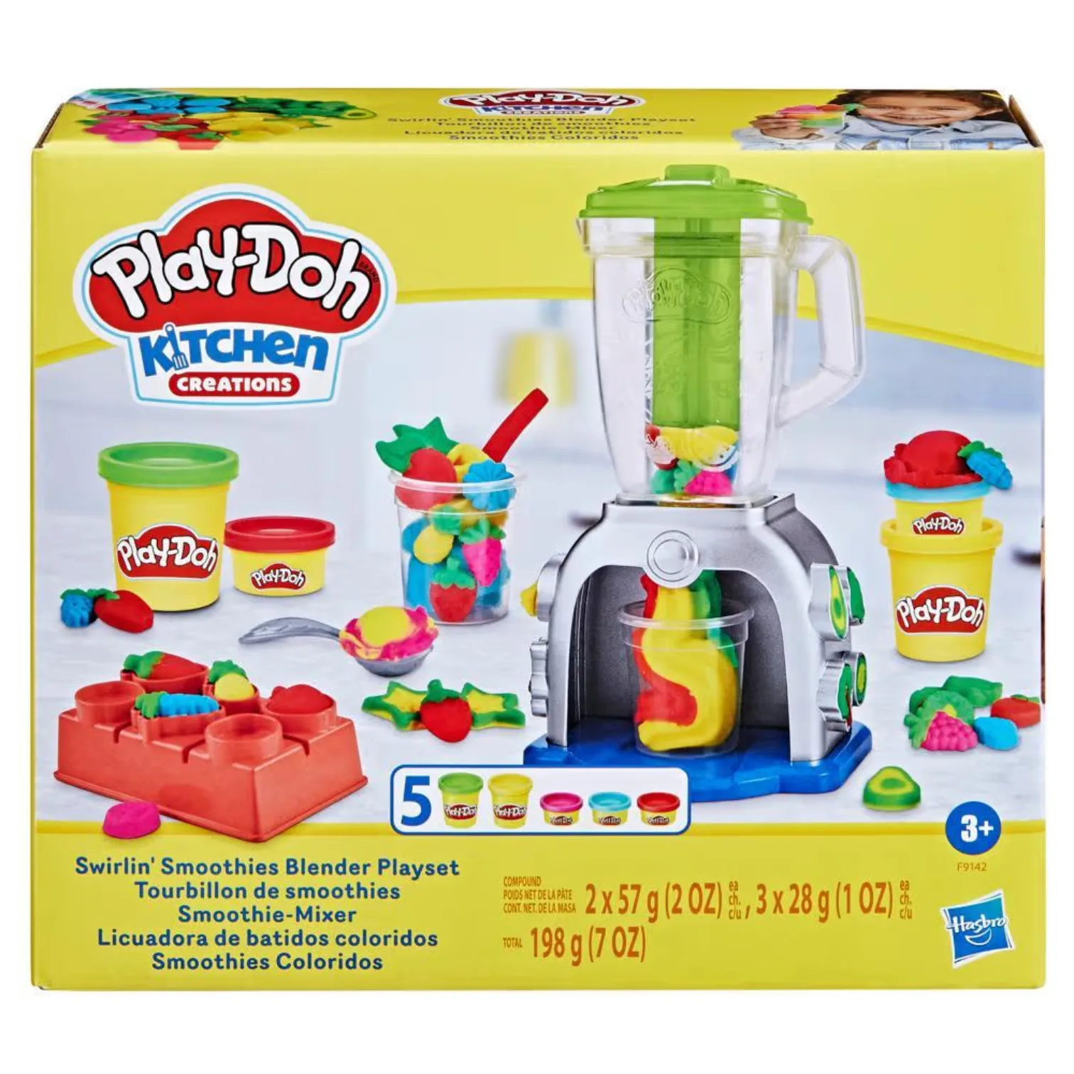 10 პლასტელინი სმუზის ბლენდერი Play-Doh Swirlin' Smoothies Toy Blender Playset - Image 1