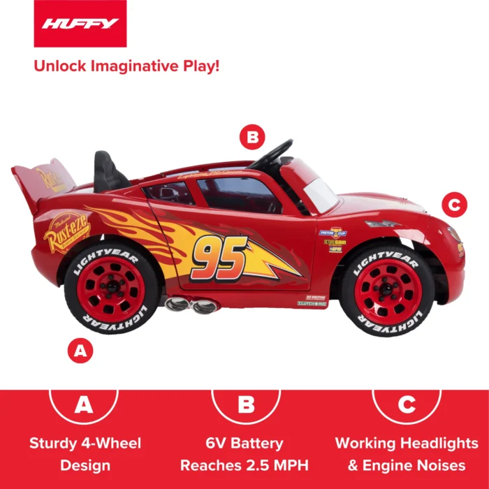 Huffy Disney Cars Lightning McQueen Car - საბავშვო ელექტრო მანქანა ელვა მაქქვინი - Image 3