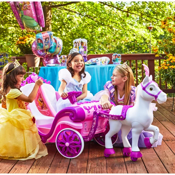 Huffy Disney Princess Royal Horse and carriage - საბავშვო ელექტრო მანქანა დისნეის პრინცესის ეტლი და ცხენი - Image 11
