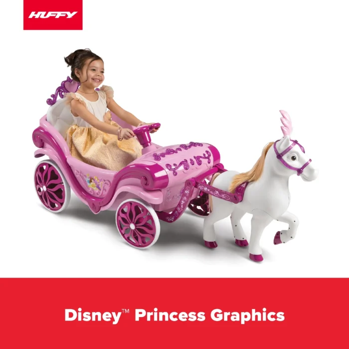 Huffy Disney Princess Royal Horse and carriage - საბავშვო ელექტრო მანქანა დისნეის პრინცესის ეტლი და ცხენი - Image 4
