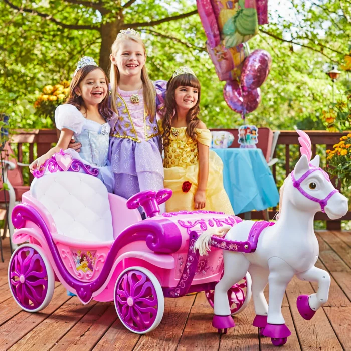 Huffy Disney Princess Royal Horse and carriage - საბავშვო ელექტრო მანქანა დისნეის პრინცესის ეტლი და ცხენი - Image 5
