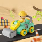 პულტიანი სამშენებლო მანქანა ფიგურით RC Road Roller with Rubber Tires Detachable Figurine CRAZON 333-KT2401 - Image 2