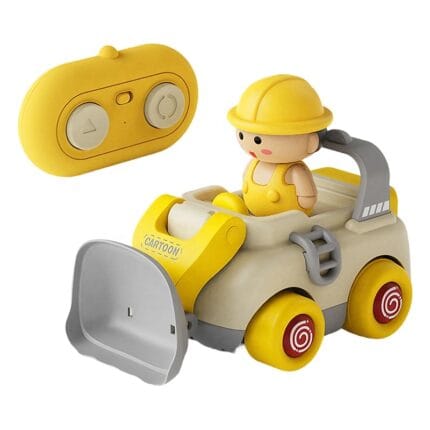 პულტიანი სამშენებლო მანქანა ფიგურით RC Road Roller with Rubber Tires Detachable Figurine CRAZON 333-KT2401